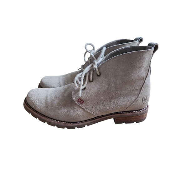 Ariat Henley Suede Ankle Boot Womens Size 8 Sand Beige Lace-Up Chukka Western - Picture 3 of 9